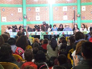 Charla do subcomandante Marcos na sede do CIDECI, de San Crsitóbal de Las Casas (Chiapas), durante a celebración do Fesatival da Digna Rabia